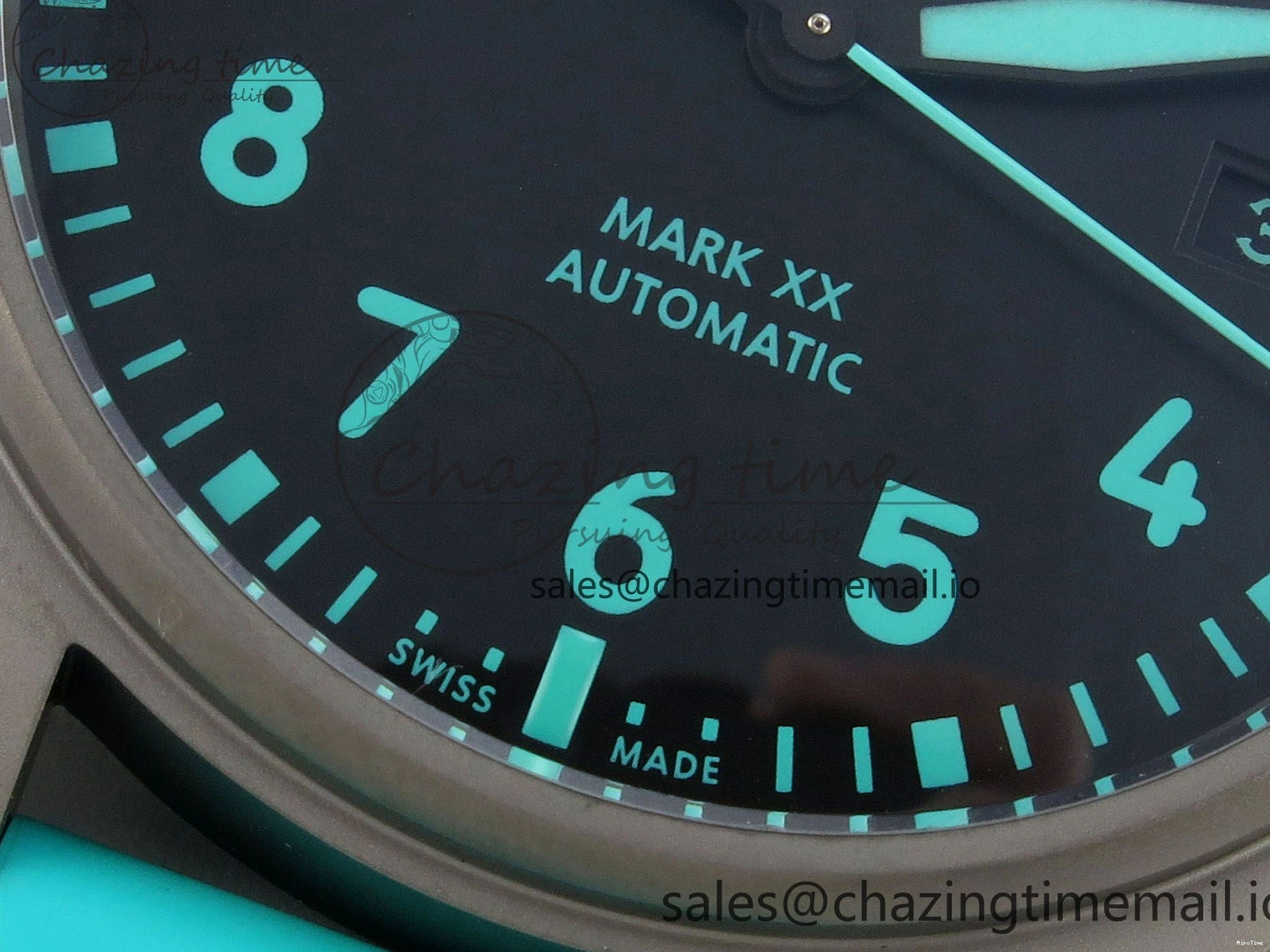 MIROTIME 0109 Pilot Mark XX BLSF 1:1 Best Edition Black Blue Dial on Blue Rubber Strap MIYOTA Sleek 6989